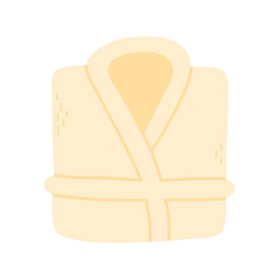 Bathrobe in flat style. Vector illustration. Insulated folded robe.