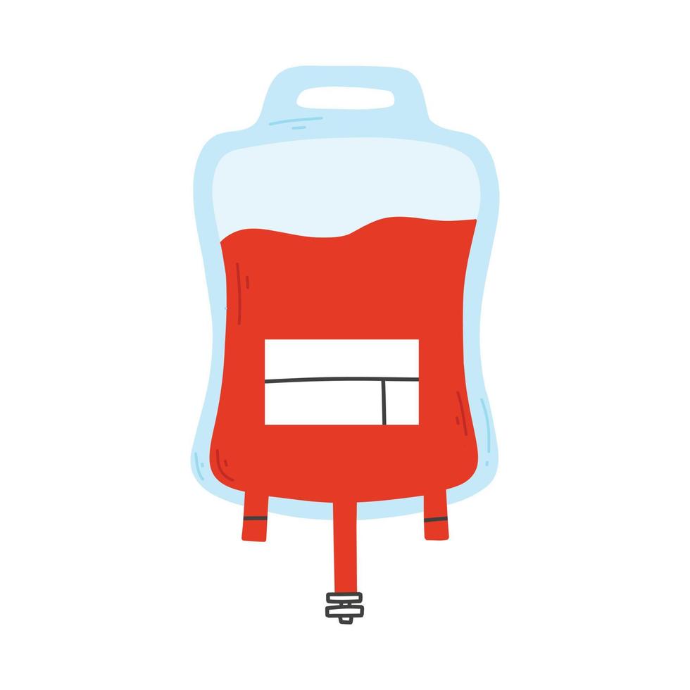 Blood bag in flat style. Vector illustration. Isolated blood bag