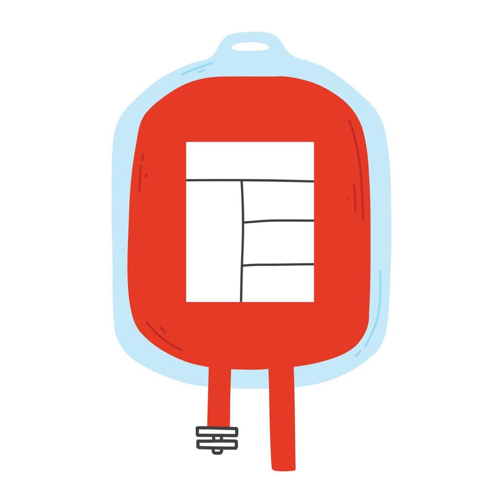 Blood bag in flat style. Vector illustration. Isolated blood bag