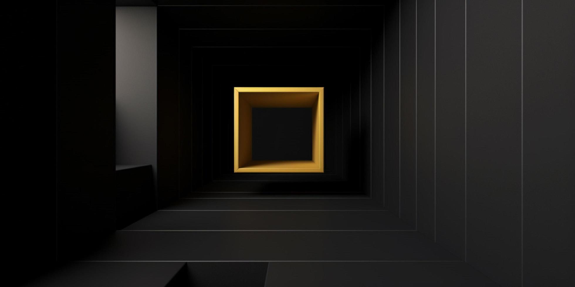 gold black background with cubes photo