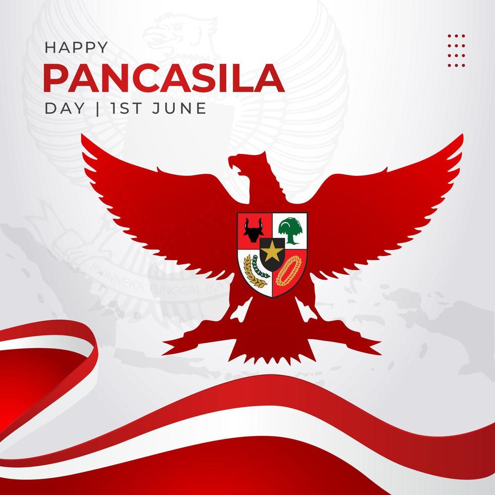 Indonesian Pancasila day June 01st banner on white background design vector