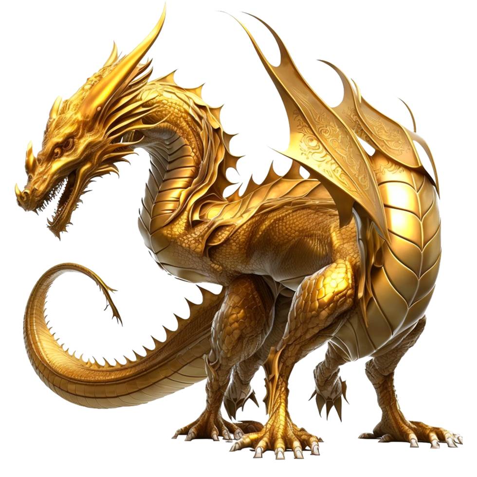 ai génératif Jaune et noir dragon illustration png