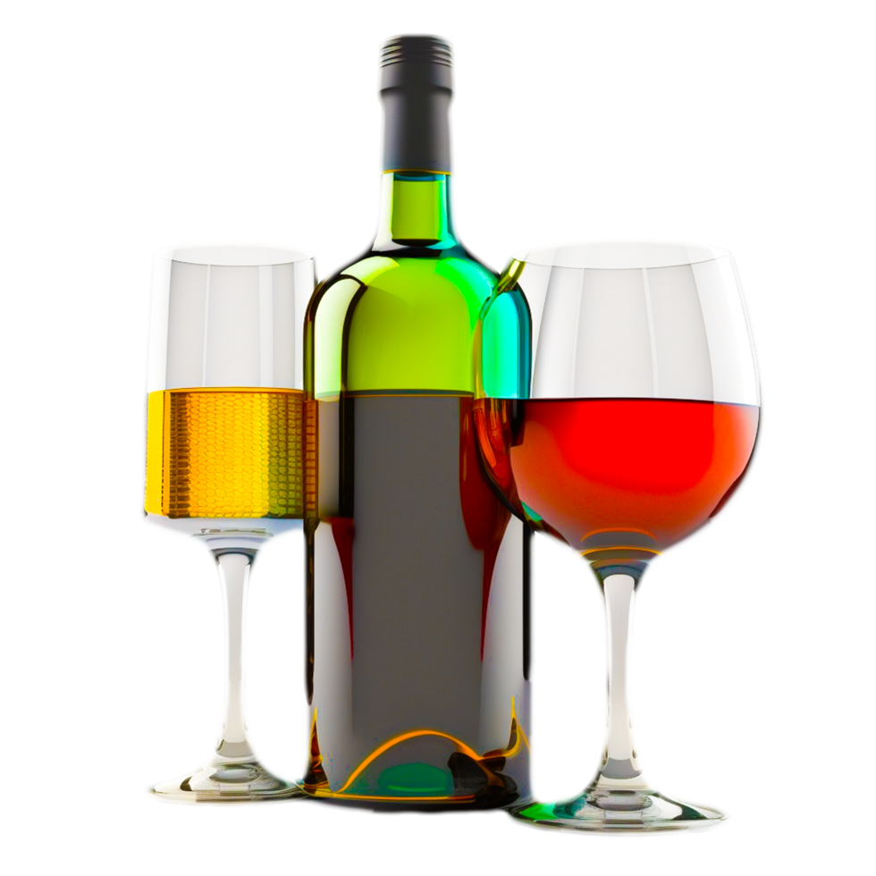 bottle of red and white wine png