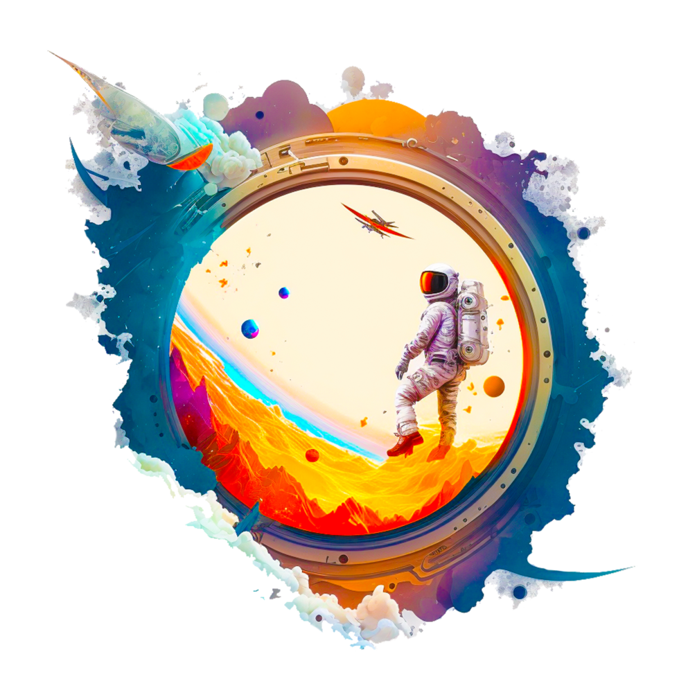 astronaute numérique art gratuit illustration png