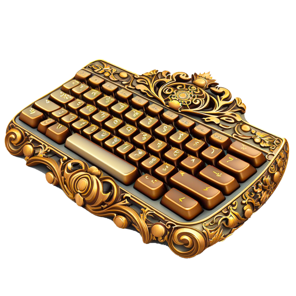 golden key board PNG transparent