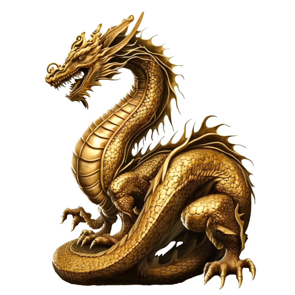 gratuit d'or chinois dragon ai génératif png