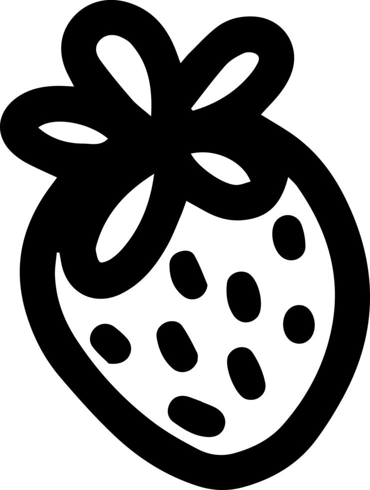 strawberry sign in doodle style vector