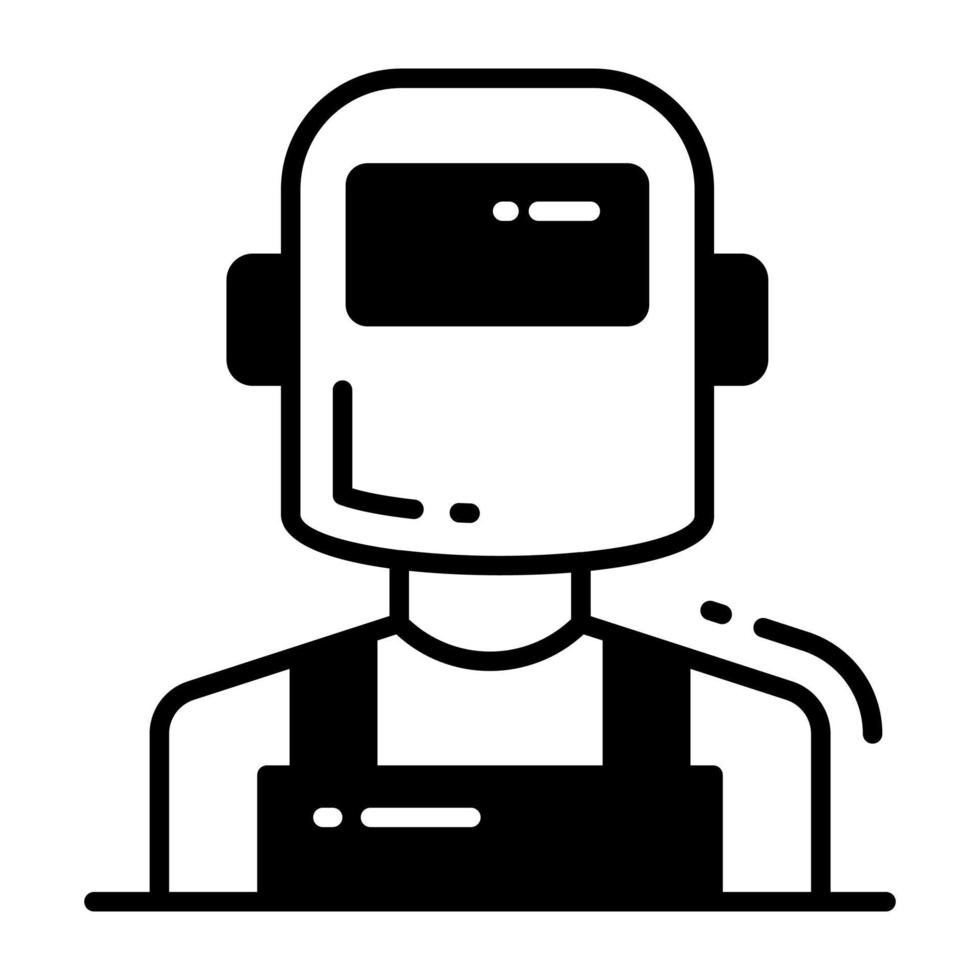 Trendy vector design of welder, professional worker avatar