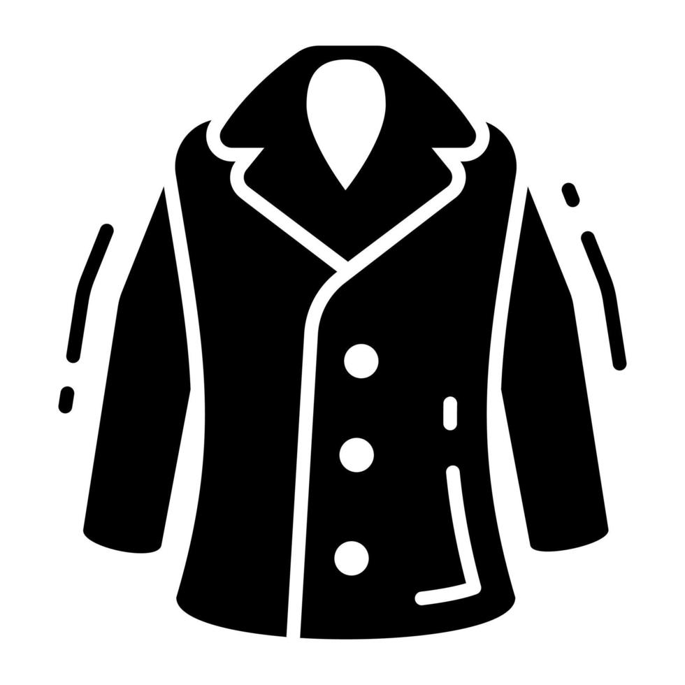 A long outfit for winter covering, editable icon of coat vector