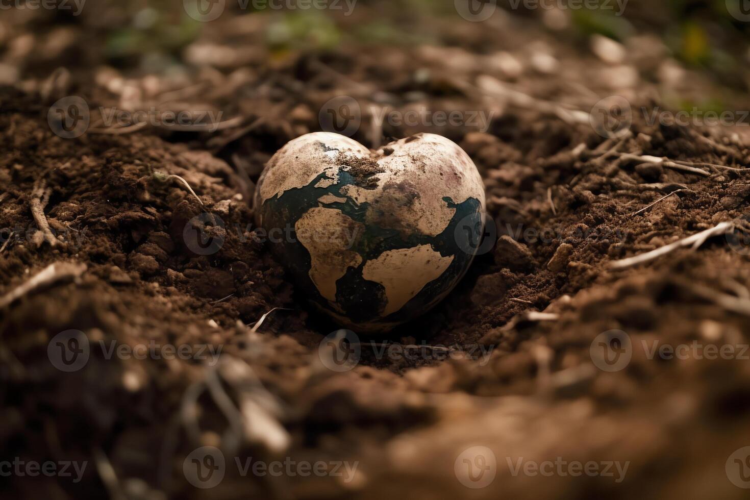 Heart in earth. photo