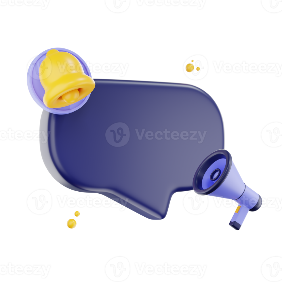 3d geven kennisgeving klok icoon, 3d geven geel rinkelen klok met nieuw kennisgeving voor sociaal media. png