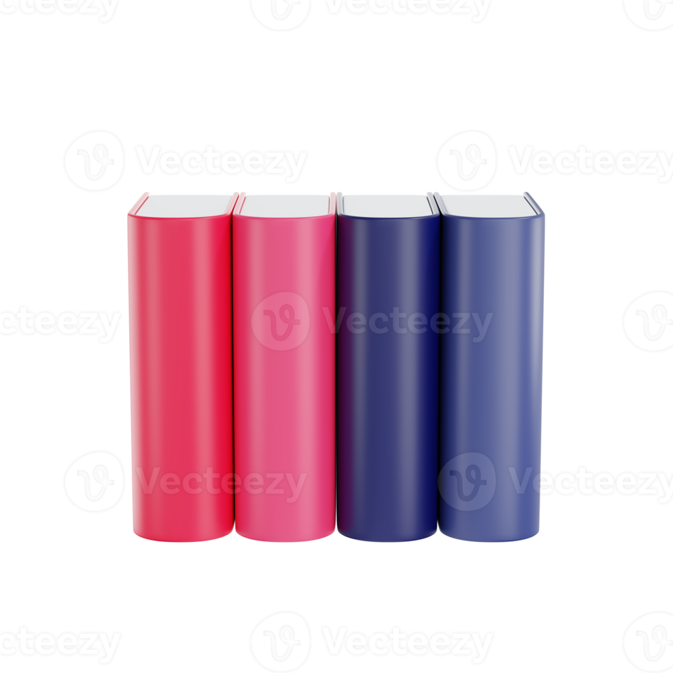 3d Stack of colorful books. 3D Books icon for web design isolated png