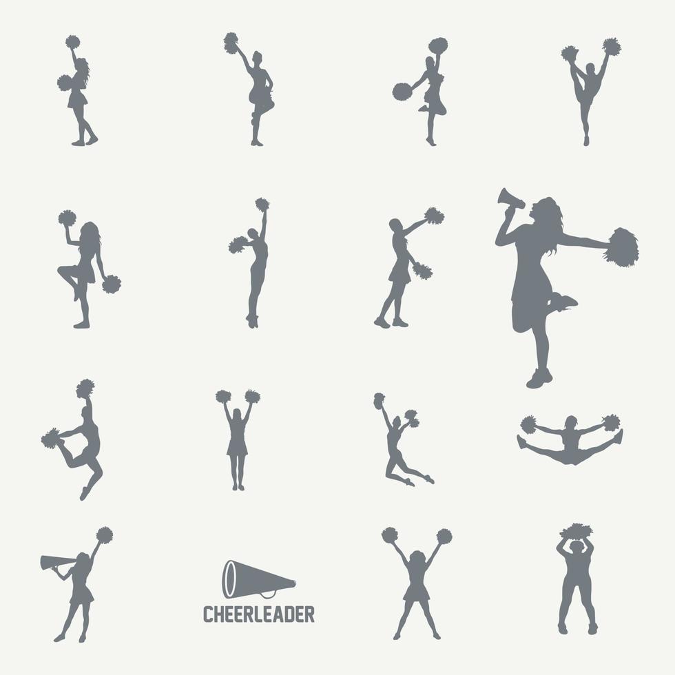 Cheerleader silhouette set vector