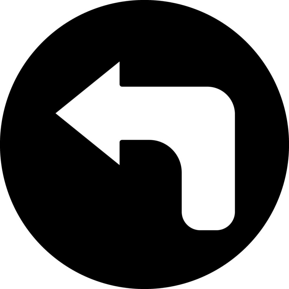 Turn Left Vector Icon Design