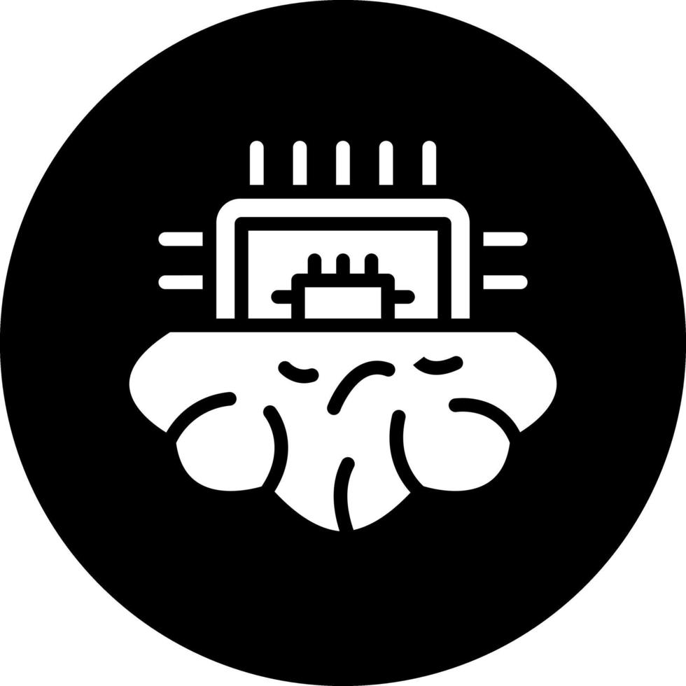 Brain Chip Vector Icon Design