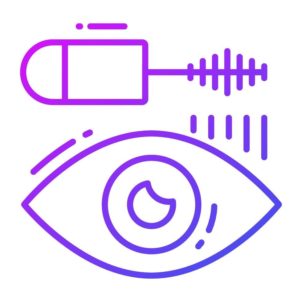 An icon of eye mascara in modern design, makeup product vector