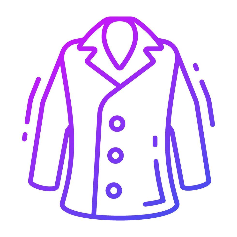 A long outfit for winter covering, editable icon of coat vector