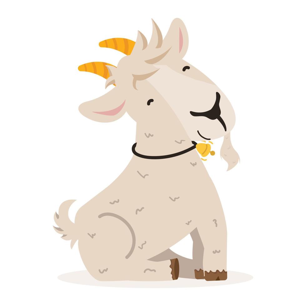 linda cabra sentar dibujos animados vector