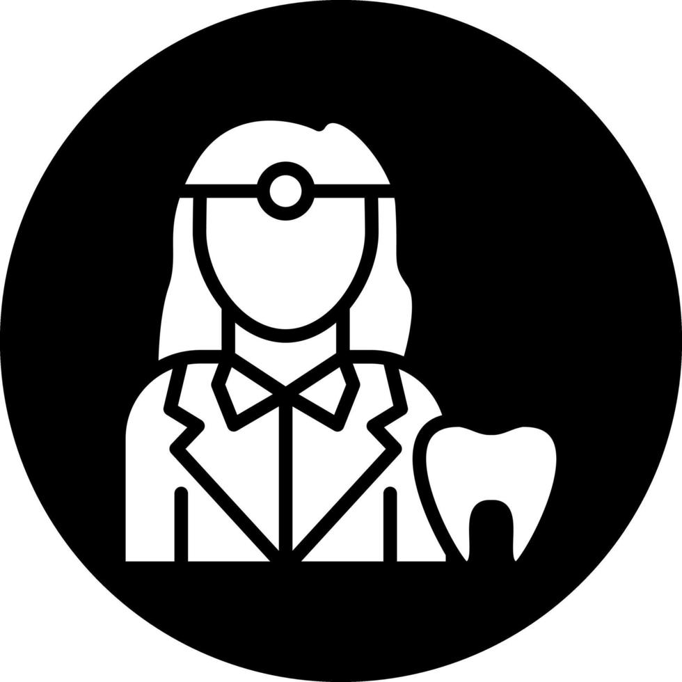 diseño de icono de vector de dentista femenino