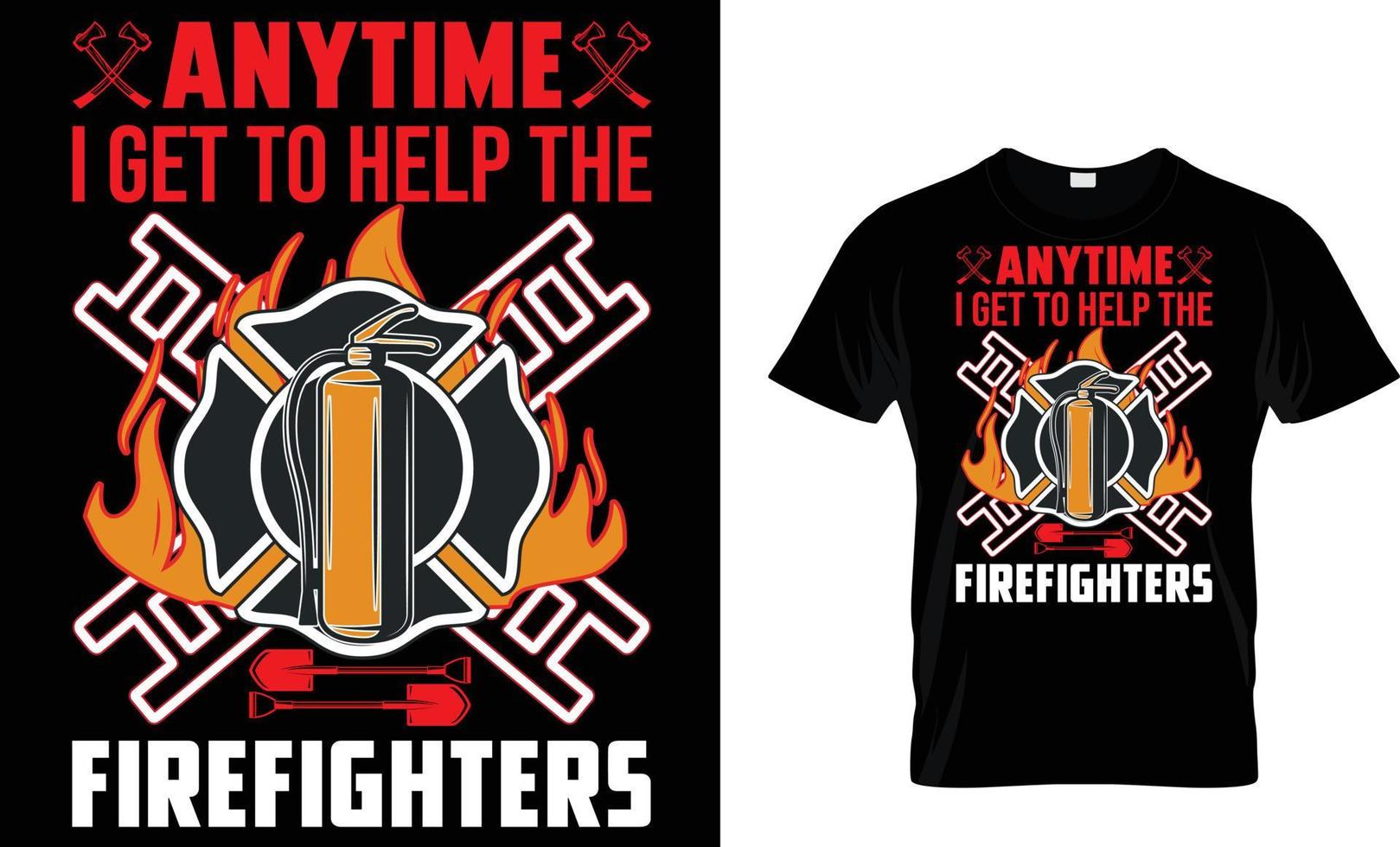 diseño de camiseta de bombero vector