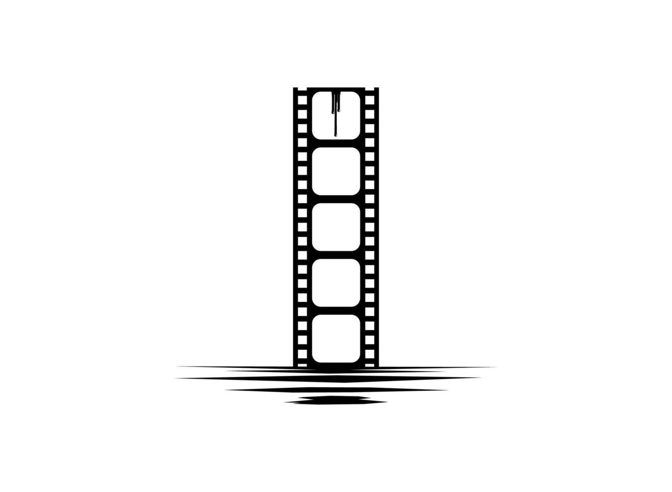Silhouette of the Bloody Filmstrip Sign for Movie Icon Symbol with Genre Horror, Thriller, Gore, Sadistic, Splatter, Slasher, Mystery, Scary or Halloween Poster Film Movie. Vector Illustration