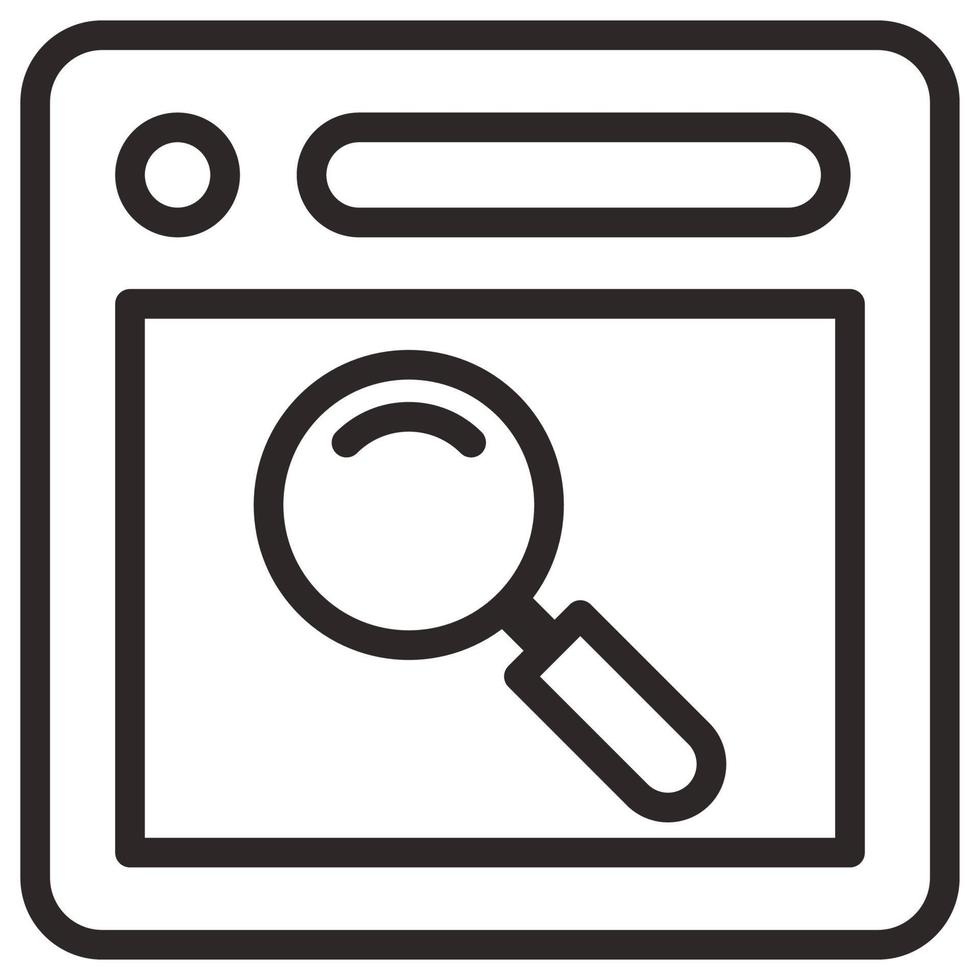 Outline icon for search website. vector
