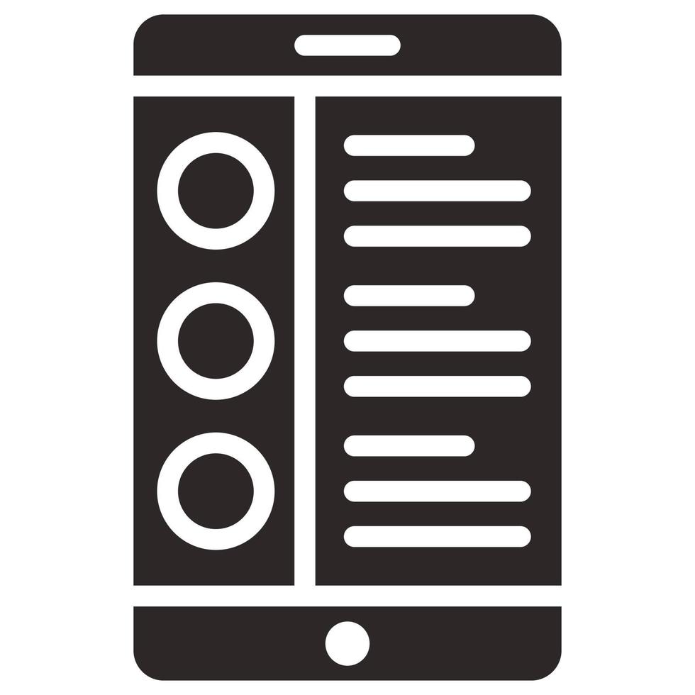 Glyph icon for mobile menu. vector