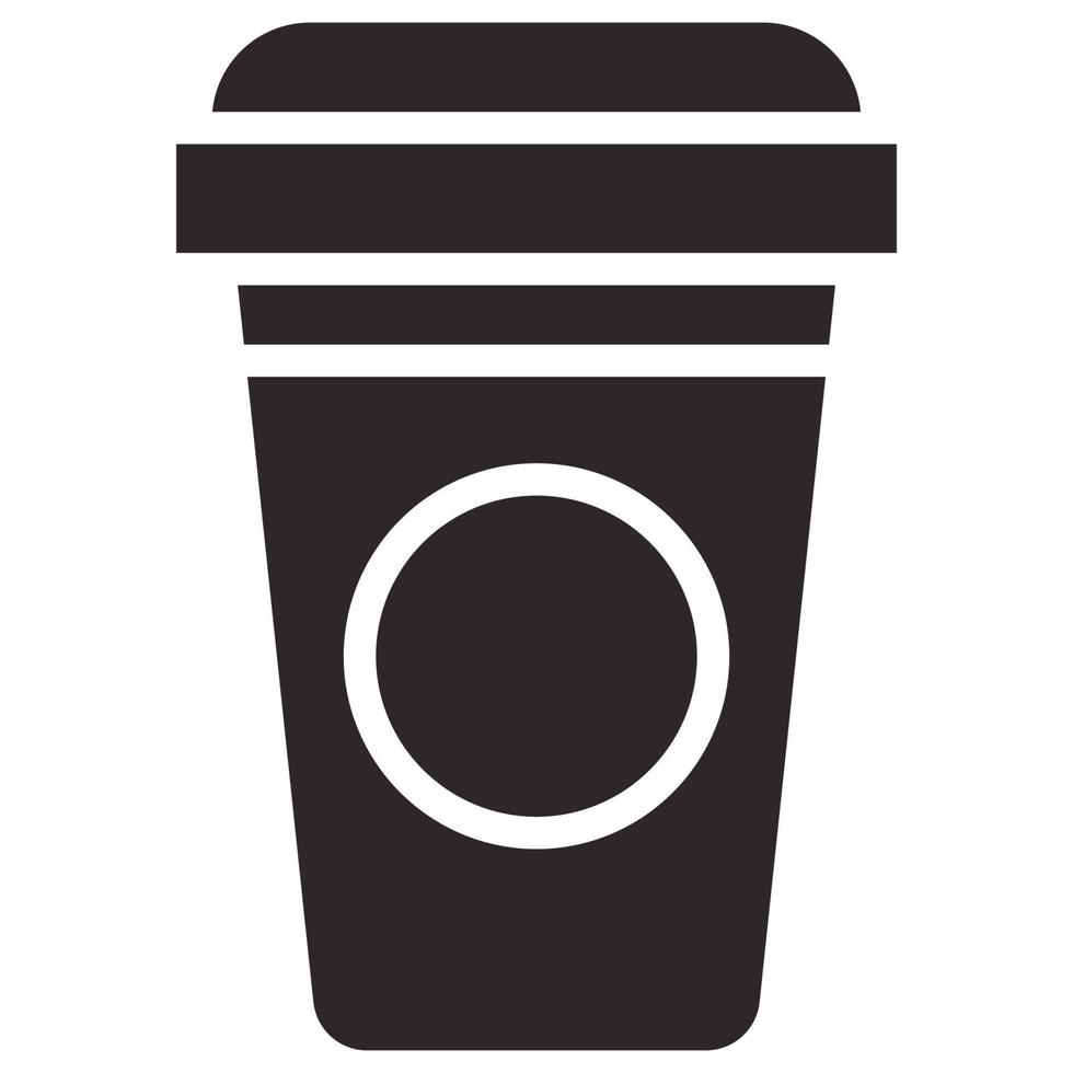 Glyph icon for disposable glass. vector
