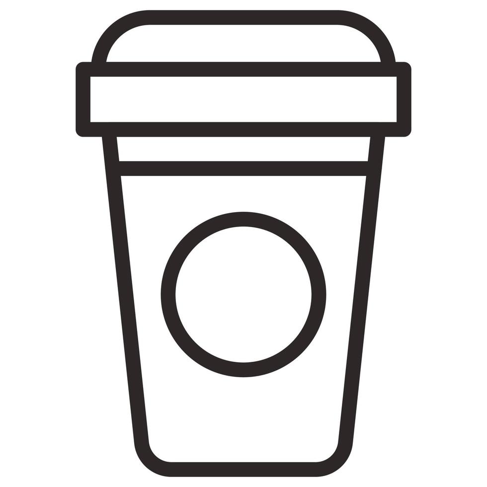 Outline icon for disposable glass. vector