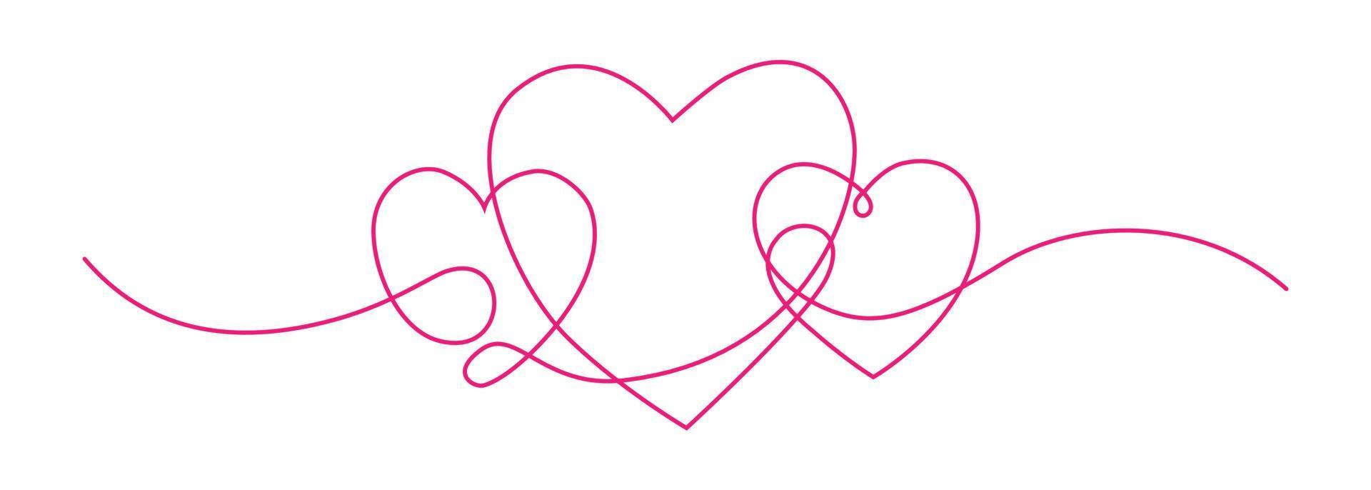 Continuous pink stroke lines for valentine symbol vector