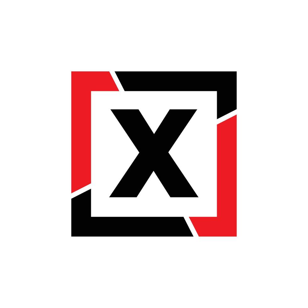 X company name monogram. X frame letter icon. vector