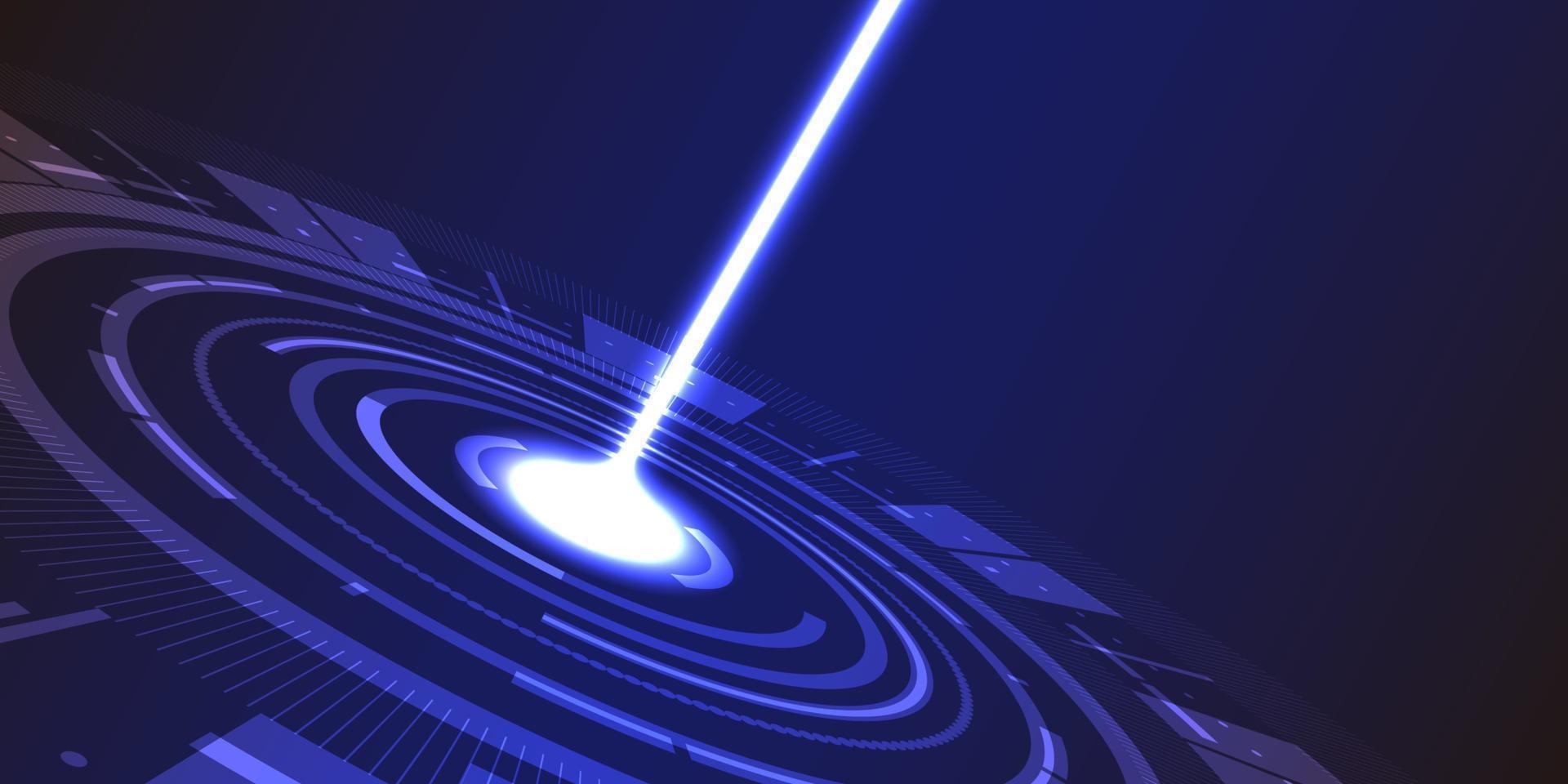 Abstract technology innovation circle with laser beam, sci-fi concept background. vector