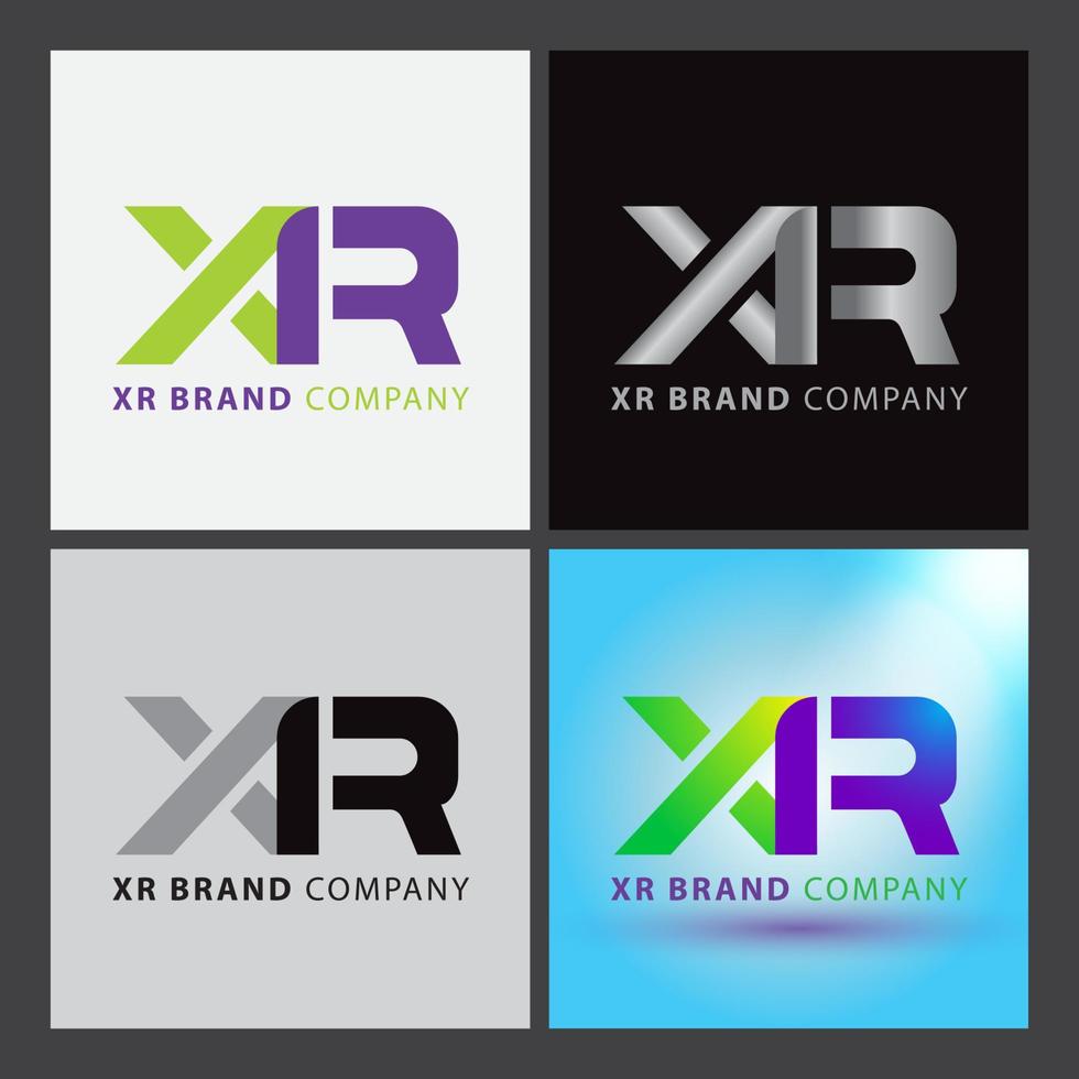 XR letter logo design template elements. Modern abstract digital alphabet letter logo. Vector illustration.