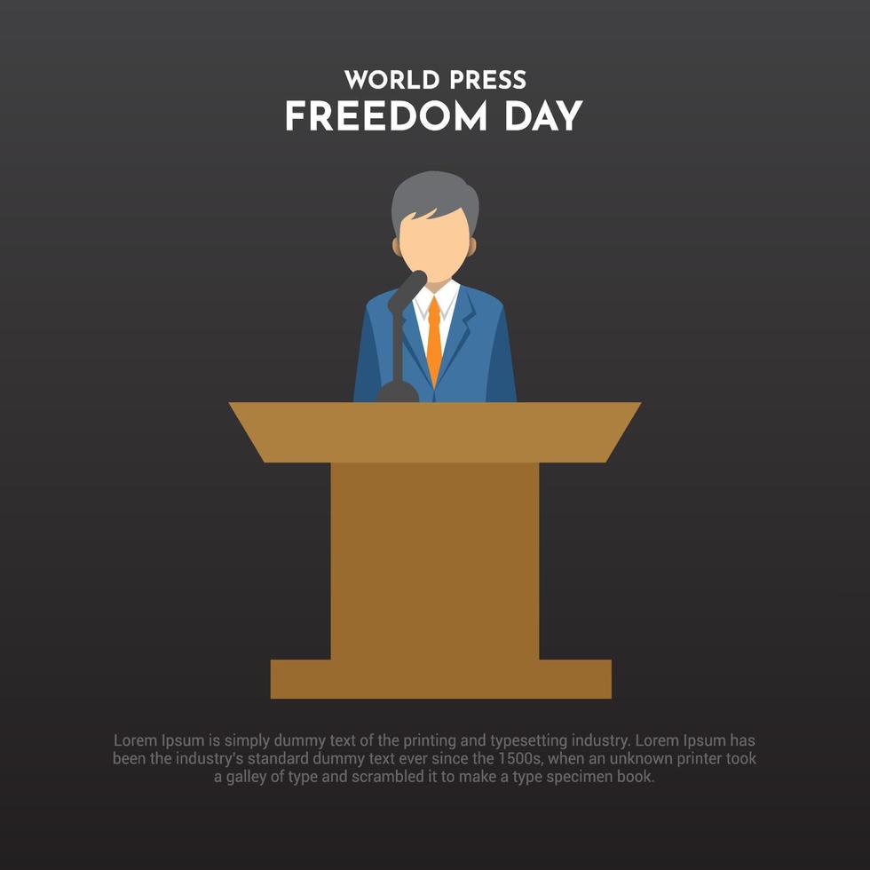World press freedom day design vector suitable for poster, social media, banner, flyer and backdrop