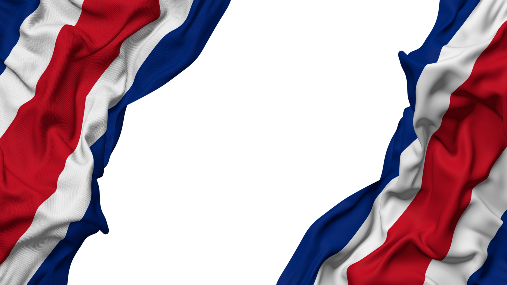 Free Costa Rica Flag Cloth Wave Banner In The Corner With Bump And 