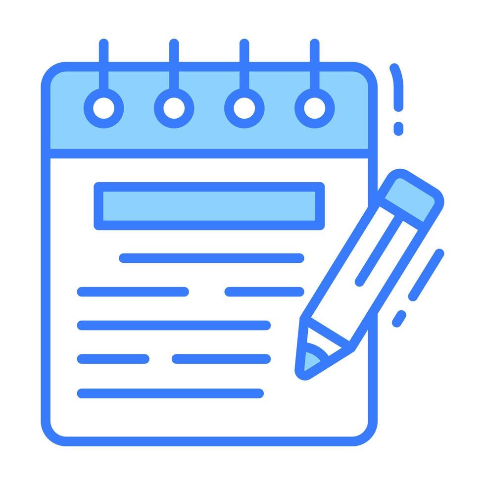 Trendy vector design of notepad, writing pad concept