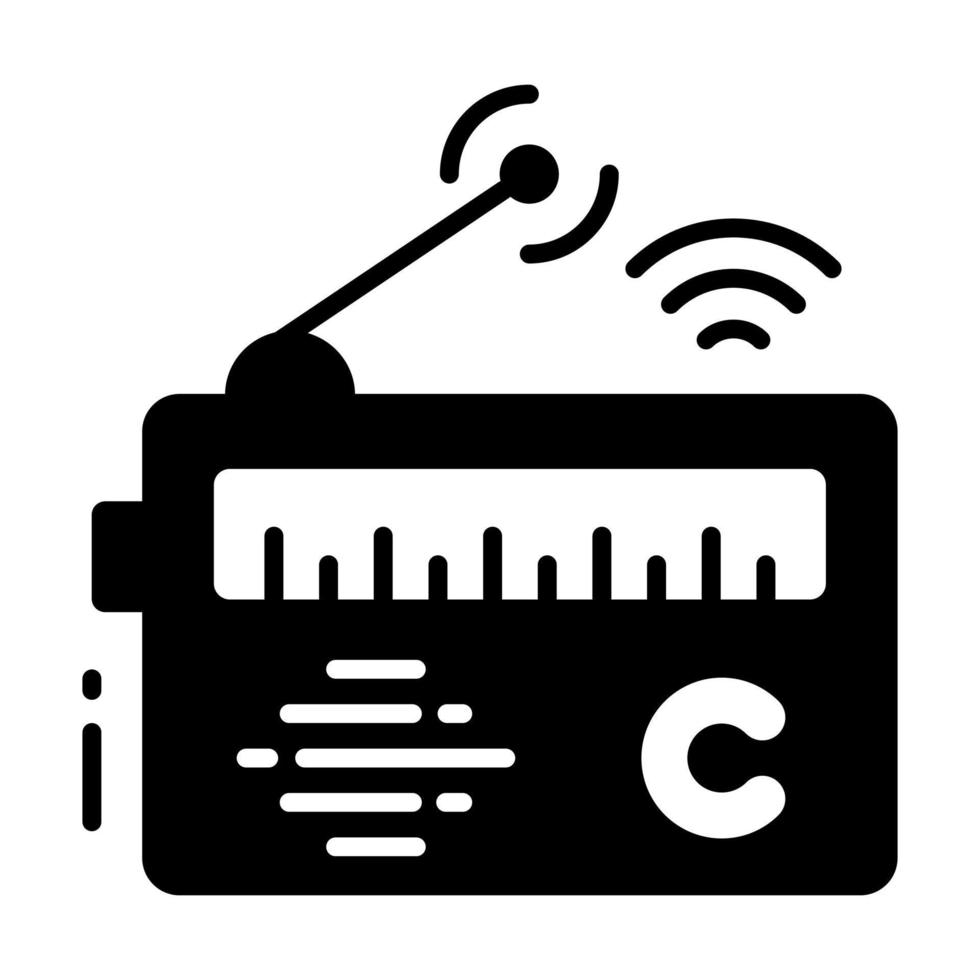 radio con antena y derechos de autor marca concepto de frecuencia derechos de autor vector