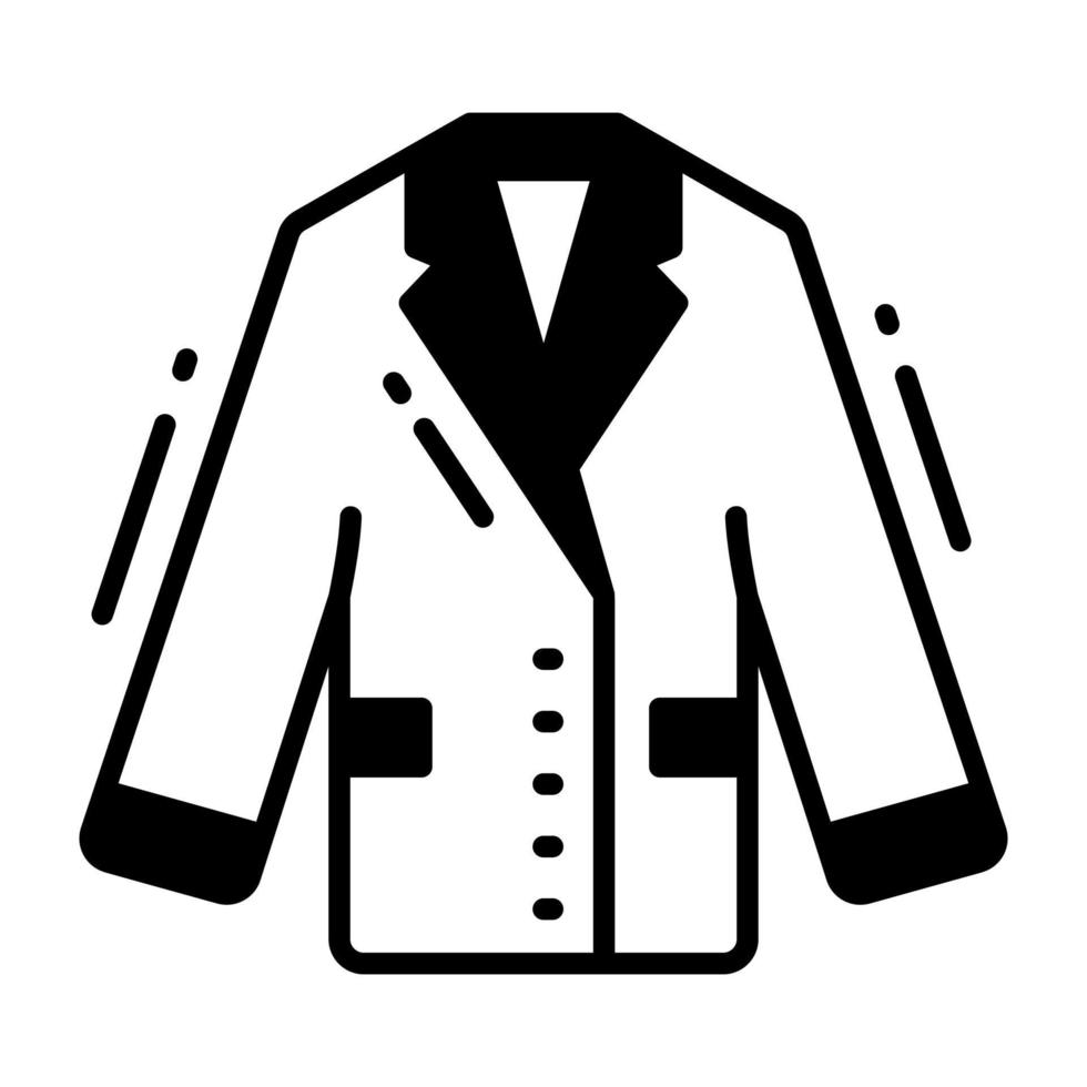 An icon of long coat, overcoat for winter covering vector