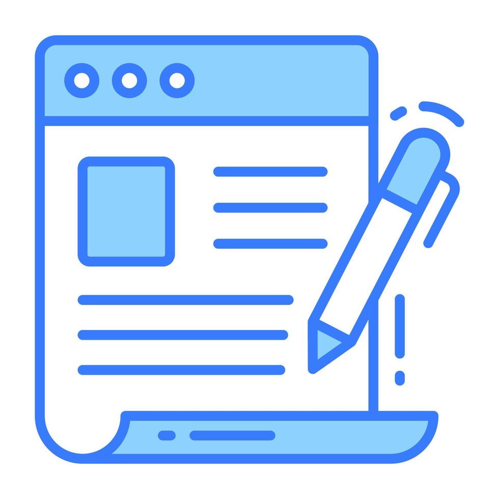 Web page and pencil vector of website editing