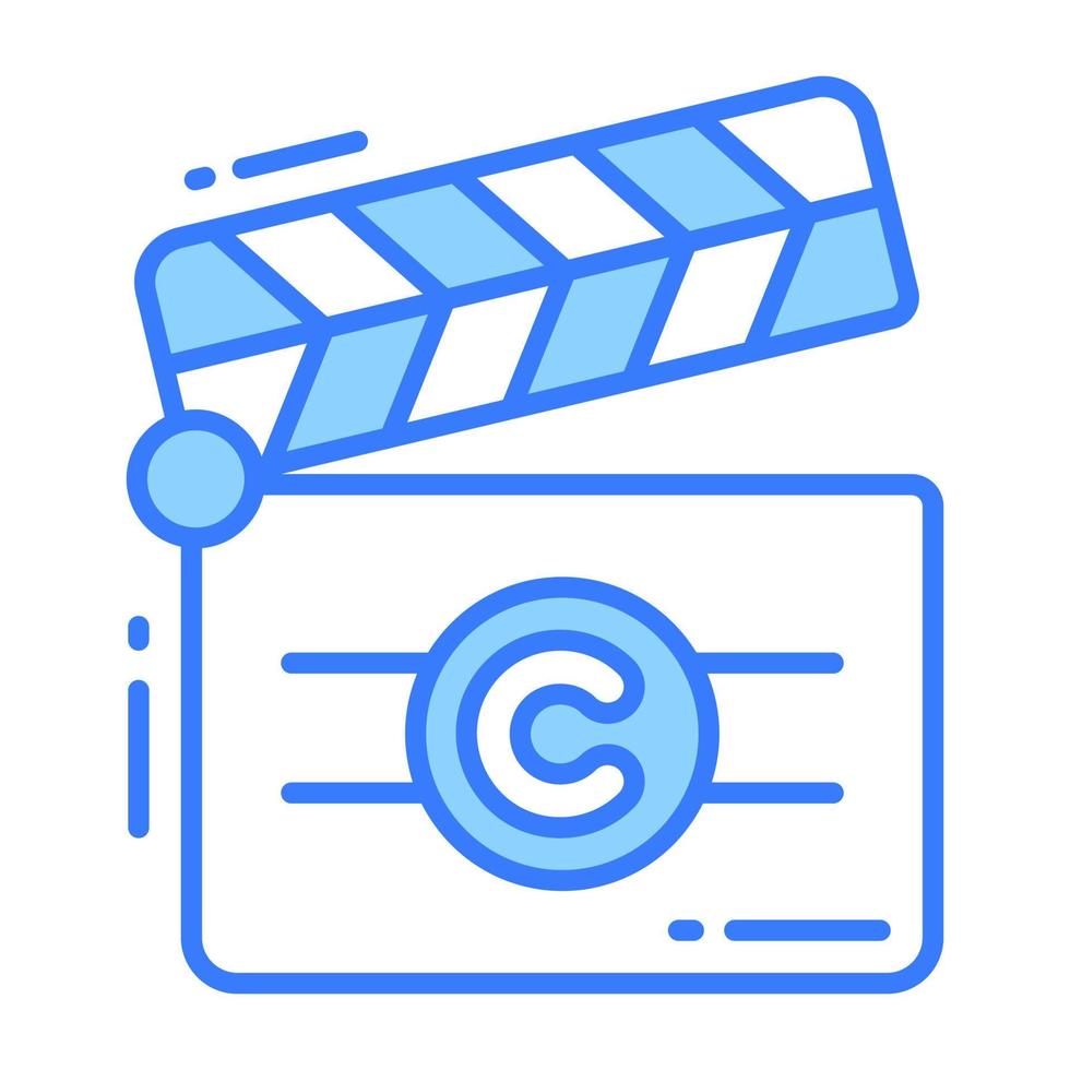 Clapper with copyright sign concept of cinema copyright vector