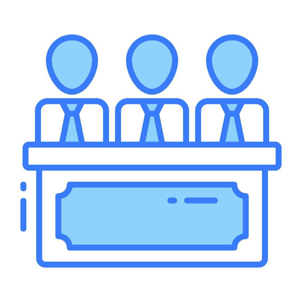 Creative vector design of judges, jury icon in editable style