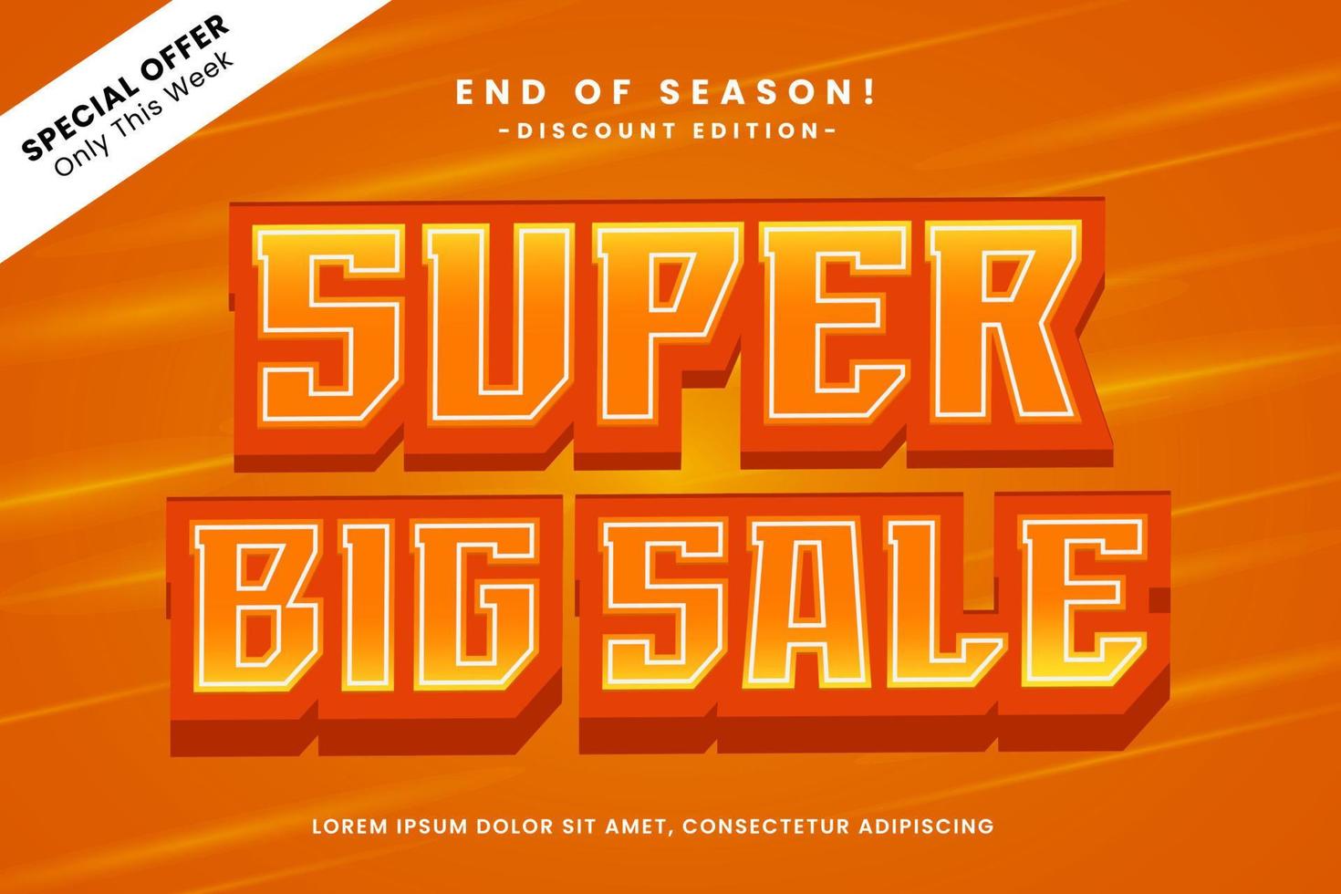 Super Big Sale big promo text effect vector