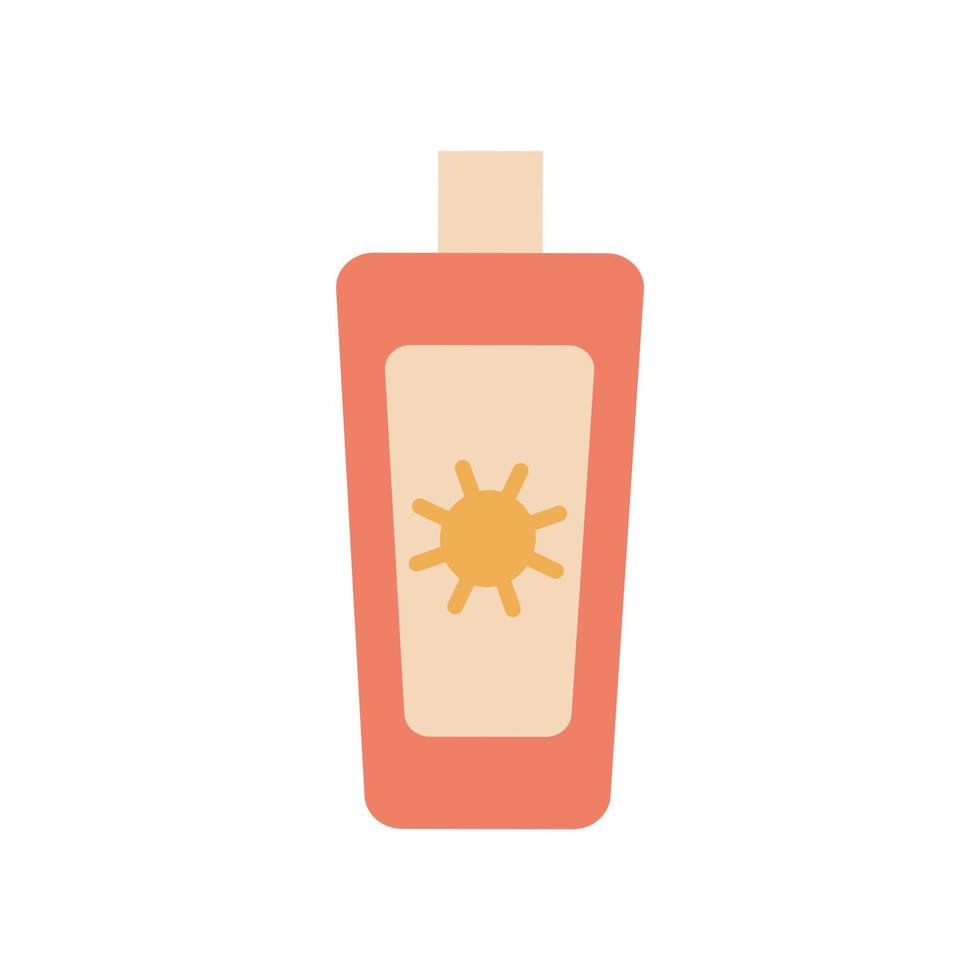 Sunscreen flat vector illustration isolated on white background