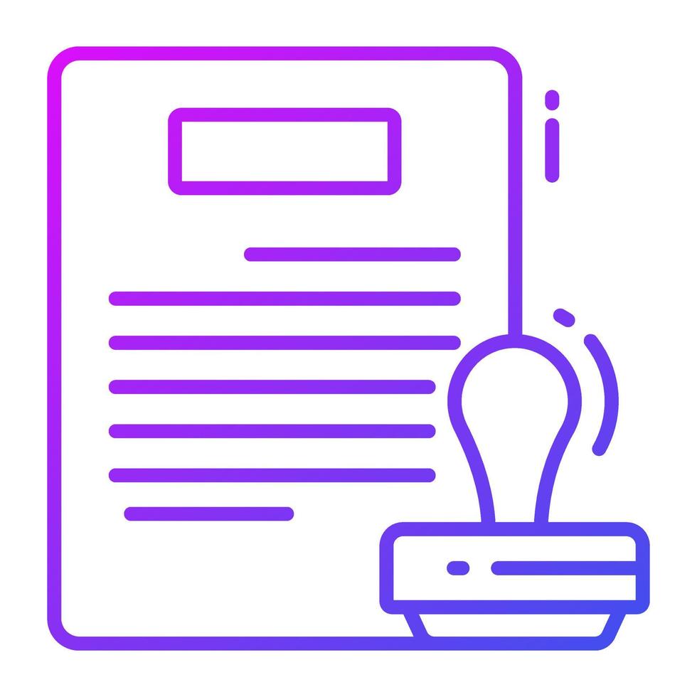 Paper with stamp concept of legal document vector in trendy style