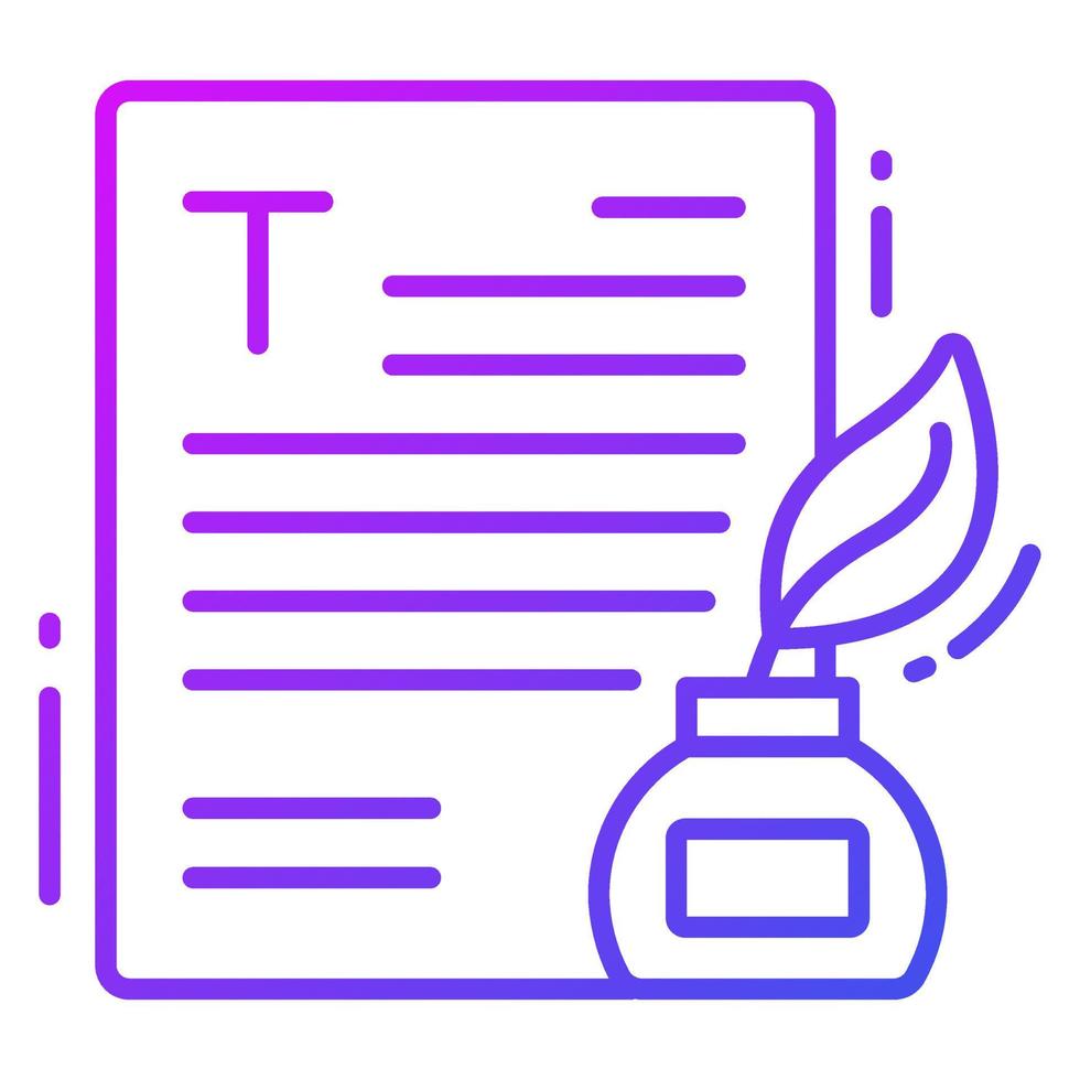 Inkpot and page vector design of content writing vector, easy to use icon