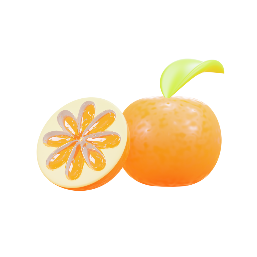 3d ícone Renderização laranja png