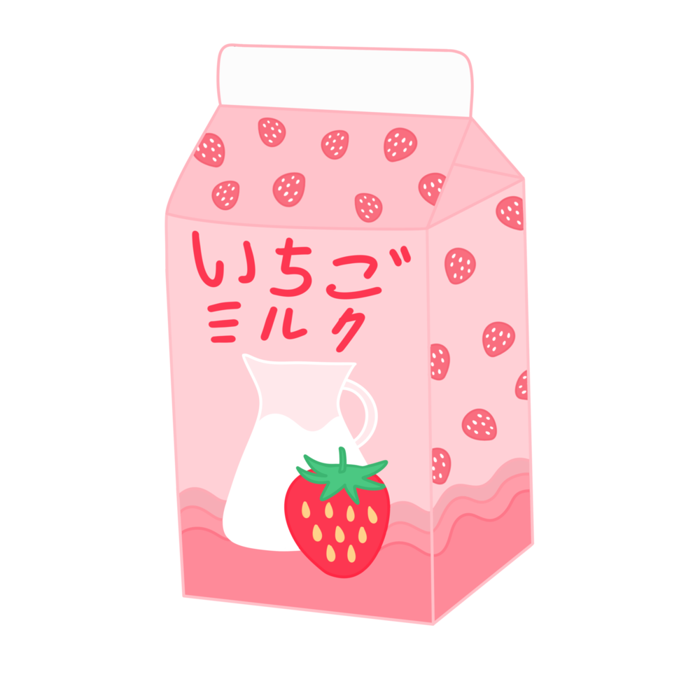 jordgubb mjölk låda png