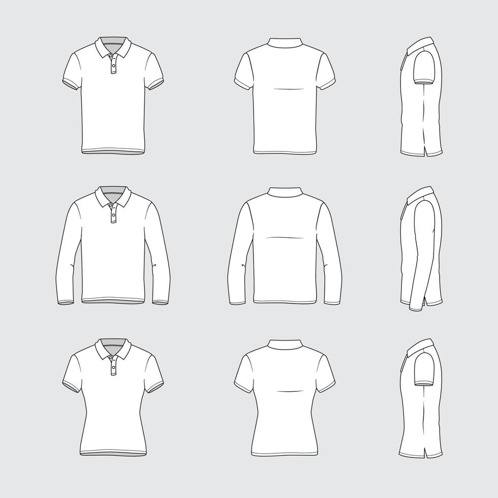 Outline White Polo Shirt Mockup 22999026 Vector Art at Vecteezy