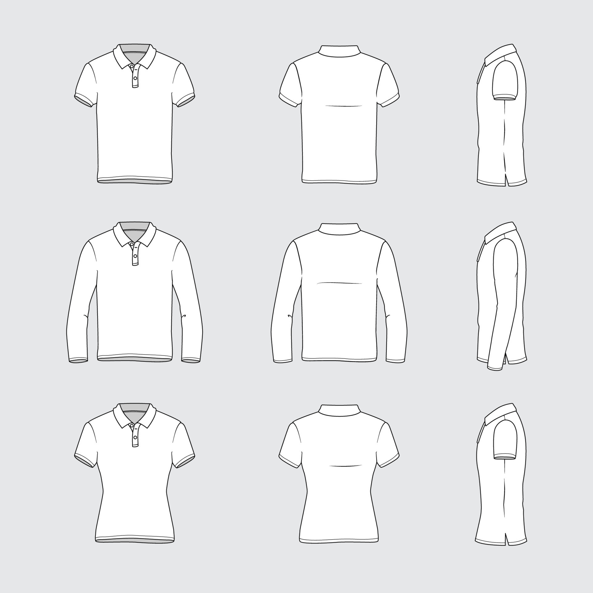 Golf Shirt Mockup Vector Art, Icons, and Graphics for Free Download