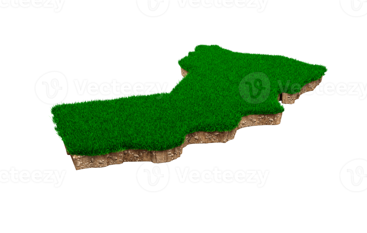 Oman Map soil land geology cross section with green grass and Rock ground texture 3d illustration png